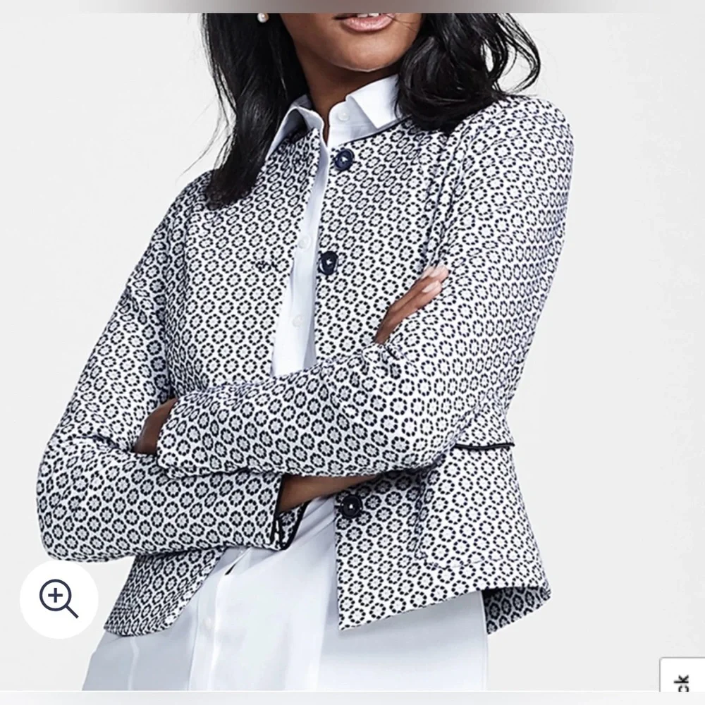 Brooks Brothers Floral Jacquard Cropped Jacket Size‎ 8 - Picture 2 of 15